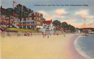 Point Independence Massachusetts Bathing Beach Pine Tree Inn Postcard J54264