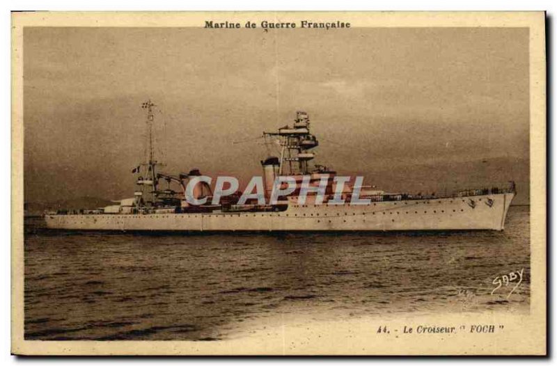 Old Postcard Boat Foch cruiser