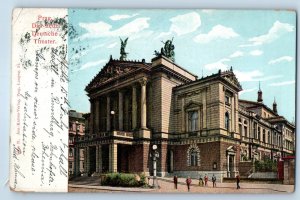 Czech Republic Postcard Prague The German Theatre c1905 Antique Posted