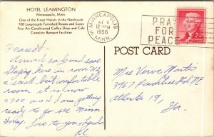 Vtg Minneapolis Minnesota MN Hotel Leamington 1950s Postcard