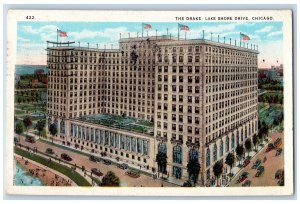 Chicago Illinois IL Postcard The Drake Lake Shore Drive Building Exterior 1924