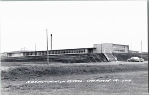 RPPC View of Washington High School, Cherokee IA Vintage Postcard G19