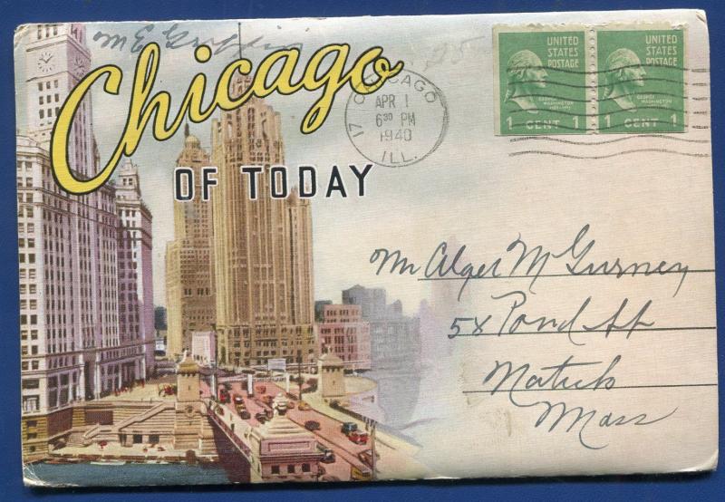 Chicago of Today 1930s postcard folder foldout