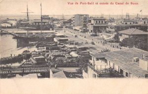 Port Said Egypt Suez Canal Harbor Scene Vintage Postcard AA70129