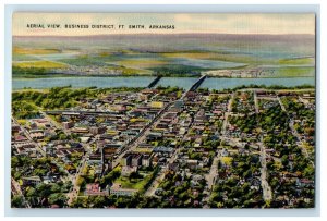 Aerial View Business District Fort Smith Arkansas AR Unposted Vintage Postcard