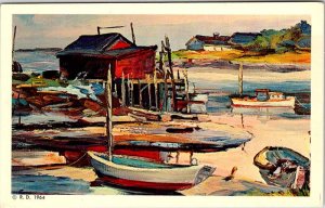 Postcard BOAT SCENE Kennebunkport Maine ME AL7386