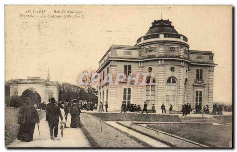 Paris Old Postcard Bois de Boulogne Bagatelle The castle (north coast)