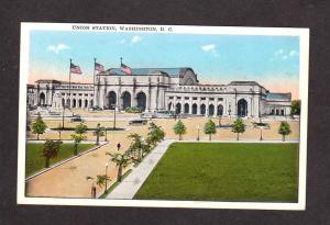 DC Union Railroad train Station Depot Washington DC Postcard