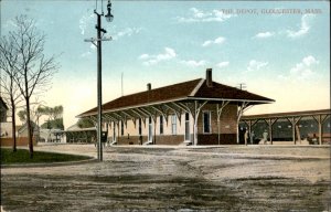 Gloucester Massachusetts MA RR Train Station Depot 1900s-20s Vintage Postcard