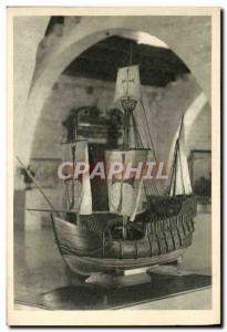 Old Postcard Barcelona Royal Dockyards Museo Maritimo boat