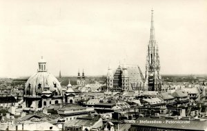 Austria -  Wien (Vienna).   Church Steeples, Bird's Eye View  RPPC