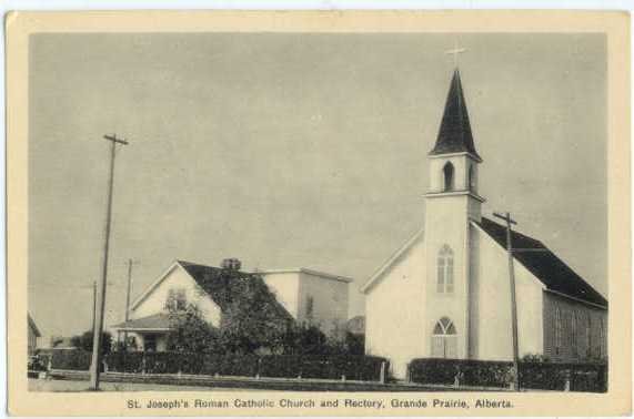 St. Joseph's Roman Catholic Church & Rectory, Grande Prairie, Alberta, AB, W/B