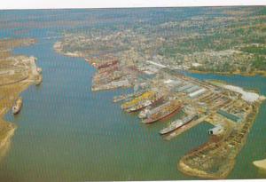 Mississippi Pascagoula Aerial View Pascagoula River & Ingals Shipyard