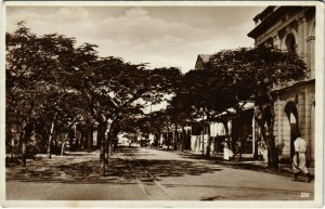 PC CPA MOZAMBIQUE / PORTUGAL, BEIRA STREET SCENE, VINTAGE POSTCARD (b13405)