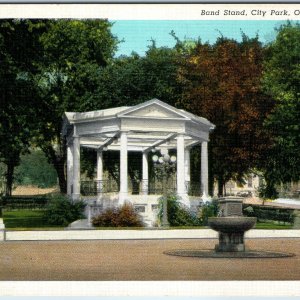 c1930s Ottumwa Iowa City Park Band Stand Outdoor Fountain Curteich Postcard A204