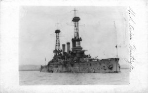 Postcard RPPC C-1910 USS Huntington Navy Military Battleship TR24-2344