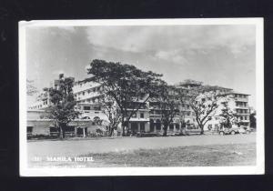 RPPC MANILA PHILIPPINES MANILA HOTEL VINTAGE P.I. REAL PHOTO POSTCARD STAMPS 