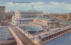 Union Train Station with Fred Harvey Sign Chicago Illinois