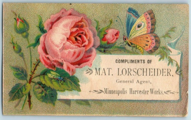 1880's Mat. Lorscheider Agent Minneapolis Harvester Victorian Trade Cards P170