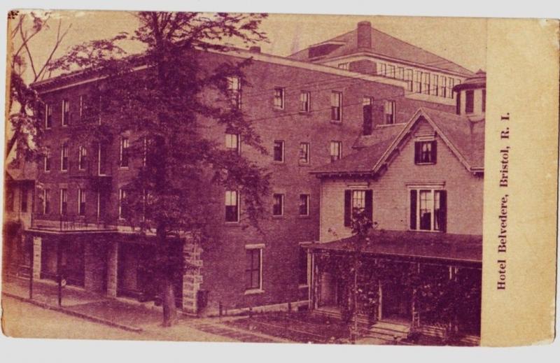 c1910 BRISTOL Rhode Island R.I. Postcard HOTEL BELVEDERE County