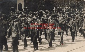 Austria, Brux, RPPC, Parade after Monument Dedication? Men Waving to Crowd