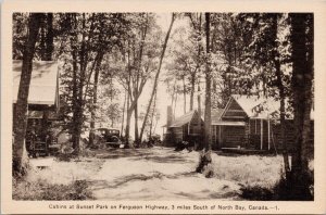 North Bay Ontario Cabins at Sunset Park Ferguson Highway ON PECO Postcard H54