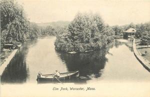 Canoe C-1905 Elm Park Worcester Massachusetts Denholm Mc Kay postcard 9707