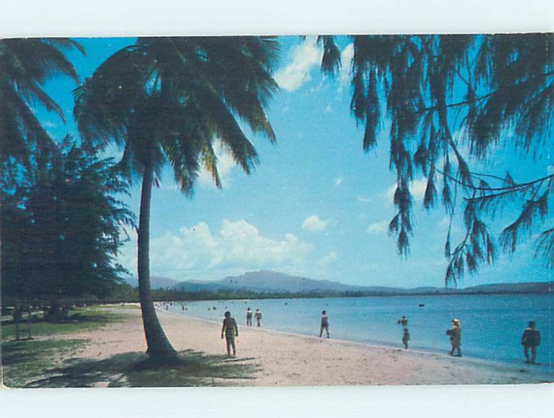 Pre-1980 BEACH SCENE Luquillo Beach - Near San Juan Puerto Rico PR AE9211