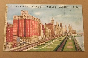 VINTAGE UNUSED POSTCARD  THE STEVENS WORLD'S LAGRGEST HOTEL, CHICAGO. ILL.