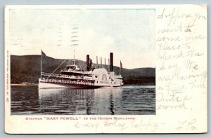 Steamer  Mary Powell  In the Hudson Highlands  New York   Postcard  1907