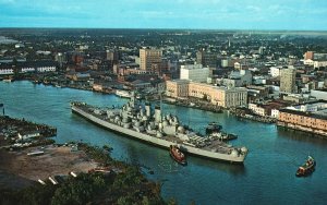 Vintage Postcard U. S. S. North Carolina Battleship Sea Weapon Wilmington NC