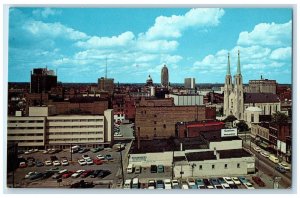 c1960's View Of Downtown From Lincoln Building Fort Wayne Indiana IN Postcard