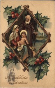 PFB Serie 9451 Christmas Jesus with Mary and Joseph c1910 Vintage Postcard