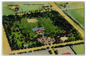 c1930's Aerial View Of City Park Altus Oklahoma OK Unposted Vintage Postcard