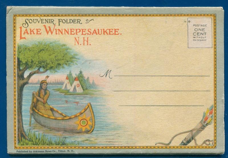  Lake Winnepesaukee Lakes Region New Hampshire nh Postcard Folder #8