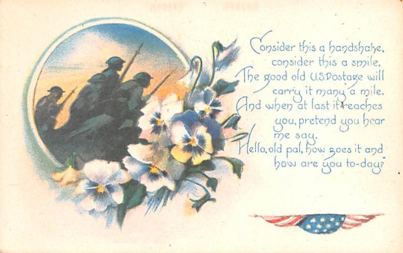 Handshake, Series 54 Patriotic Message Patriotic Unused 