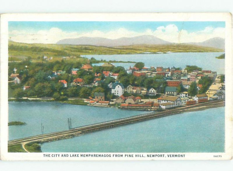 W-border TRAIN BRIDGE SCENE Newport Vermont VT AE4664