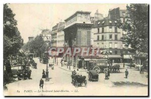 CARTE Postale Old Paris Boulevard Saint Martin