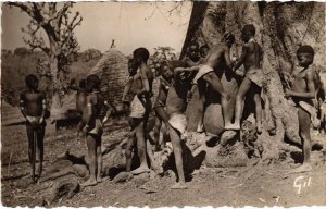 PC JEUNES BASSARI ETHNIC TYPES FRENCH GUINEE GUINEA (a35848)