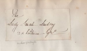 Lady Lindsey Victorian Duchess Of Wellington Hand Signed Autograph