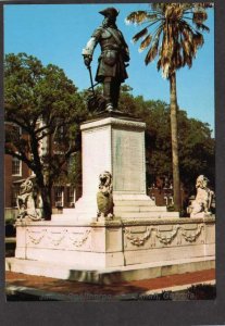 GA James Ogelthorpe Statue Chippewa Square Founder of Georgia Savannah Postcard