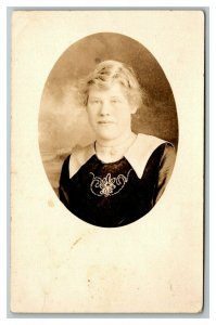 Vintage 1910's RPPC Postcard - Portrait of Young Light Haired Woman