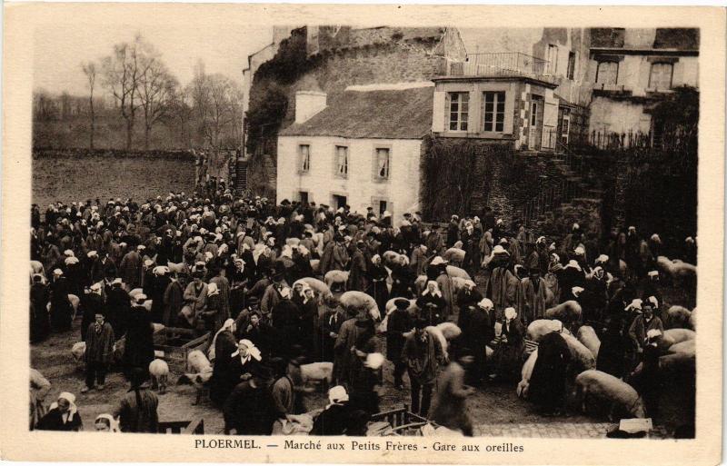 CPA PLOERMEL-Marché aux Petits Freres-Gare aux oreilles (188686)