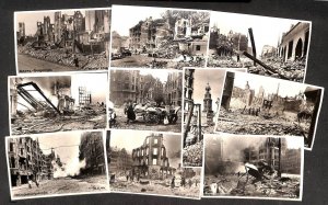 Germany Hamburg during World War II disasters set of 10 genuine photo postcards