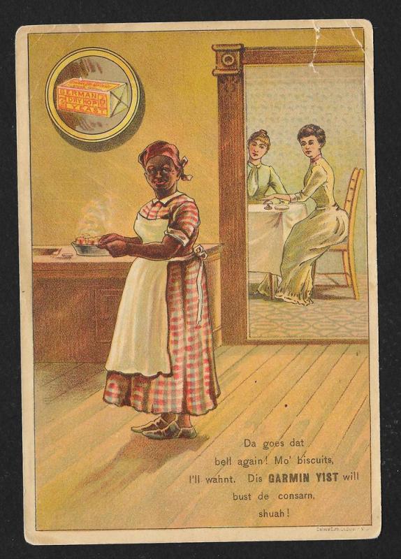 VICTORIAN TRADE CARD German Yeast Black Lady Cook