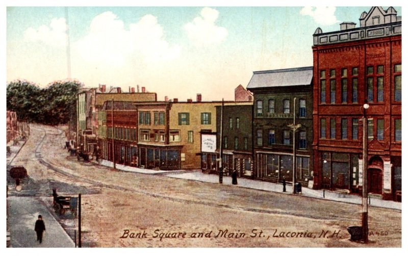 New Hampshire Laconia , Bank Square and Main street