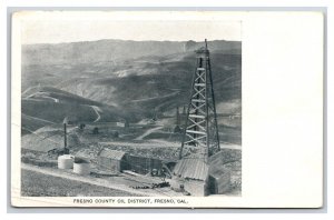 Derricks in Fresno County Oil District Fresno California CA UNP UDB Postcard W4