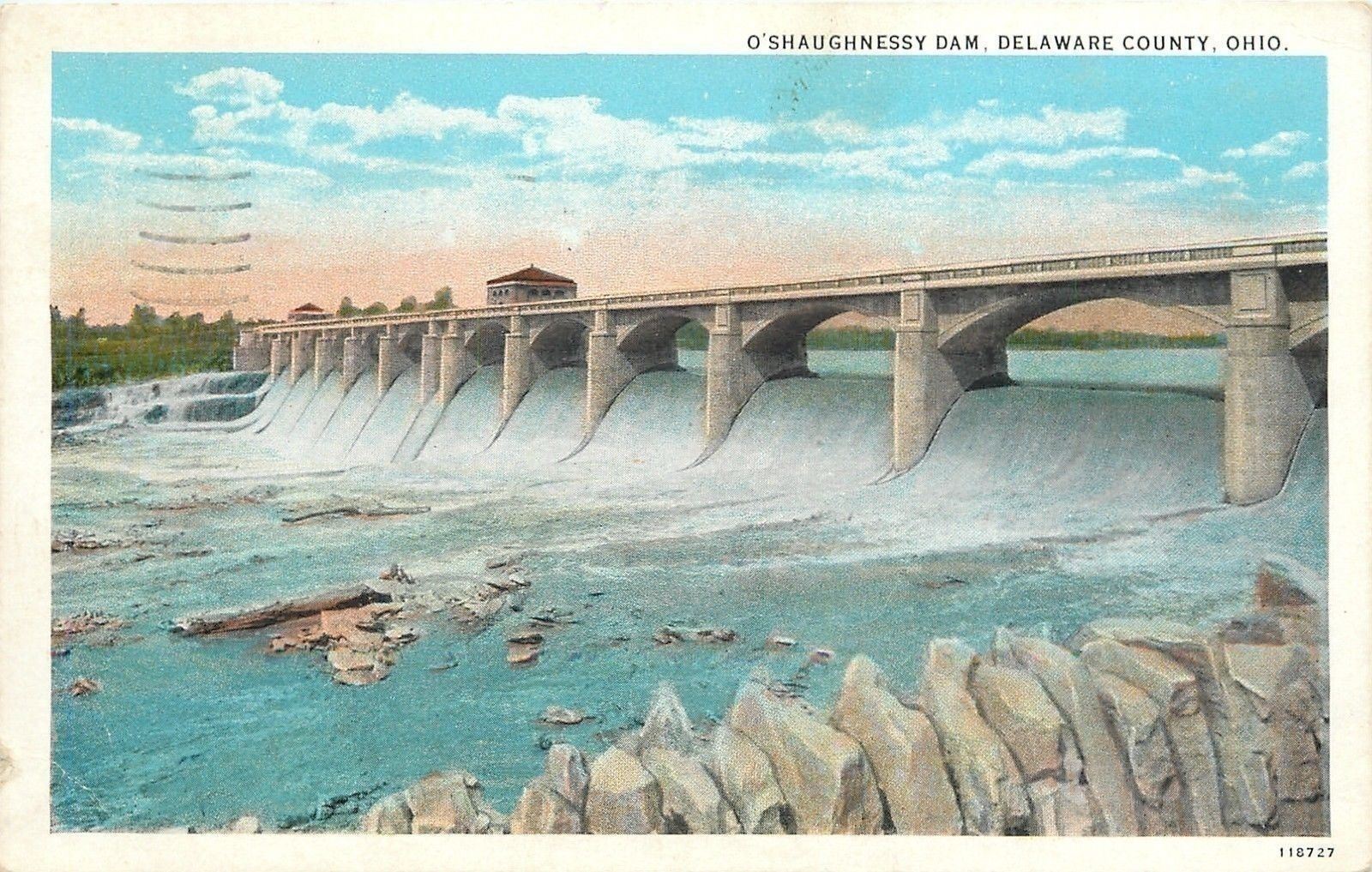 Delaware County OhioO Shaughnessy Dam1920s Postcard United States
