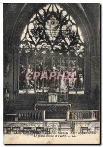 Postcard Old Loudon Vienna Church of Martray The large stained glass and altar