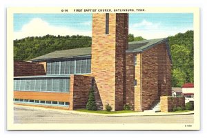 First Baptist Church Gatlinburg Tenn. Tennessee Postcard